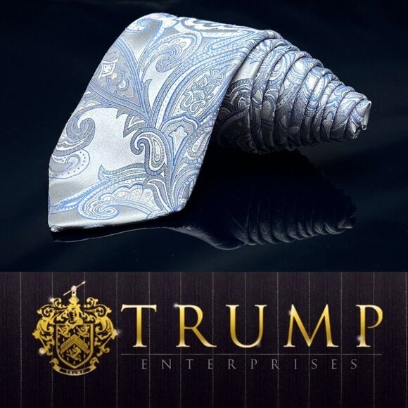 Donald J. Trump Other - Donald J. Trump Signature Collection Necktie Tie Blue Silver Shine Paisley NEW